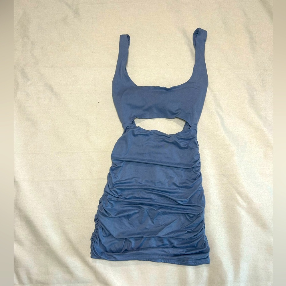 Blue cutout Windsor dress